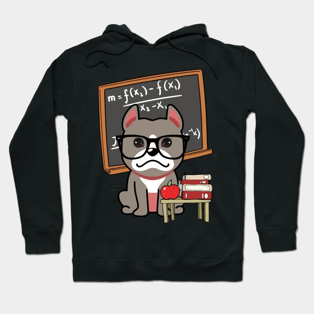 Funny gray dog is teaching Hoodie by Pet Station